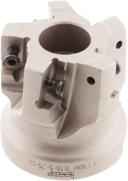 Iscar - 5 Inserts, 1-1/2" Cut Diam, 3/4" Arbor Diam, 1/2" Max Depth of Cut, Indexable Square-Shoulder Face Mill - 0/90° Lead Angle, 1-1/2" High, 3M AXKT 1304 Insert Compatibility, Series Mill2000 - USA Tool & Supply