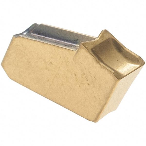 Iscar - GFN3 IC1028 Grade, 0.1193" Cutting Width, Carbide Cutoff Insert - Neutral Lead Angle, 0.0079" Cnr Rad, TiAlN/TiN Coated, Single End - USA Tool & Supply