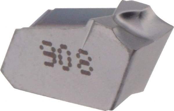 Iscar - GFN5 IC908 Grade, 0.1976" Cutting Width, Carbide Cutoff Insert - Neutral Lead Angle, 0.0098" Cnr Rad, TiAlN Coated, Single End - USA Tool & Supply