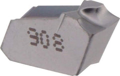 Iscar - GFN5 IC908 Grade, 0.1976" Cutting Width, Carbide Cutoff Insert - Neutral Lead Angle, 0.0098" Cnr Rad, TiAlN Coated, Single End - USA Tool & Supply