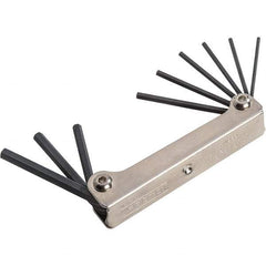 Proto - Hex Key Sets - 9PC 4/64"-1/4" FOLDING HEX KEY SET - USA Tool & Supply