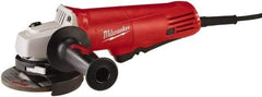 Milwaukee Tool - 4-1/2" Wheel Diam, 10,000 RPM, Corded Angle & Disc Grinder - 5/8-11 Spindle, 120 Volts, 7.5 Amps, Side Exhaust - USA Tool & Supply