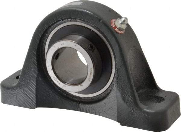 Browning - 1-7/16" ID, 7-1/4" OAL x 4-3/16" OAH Pillow Block - 4,467 Lb Static Cap, 7,340 Lb Dyn Cap, 5-17/32" Btw Mnt Hole Ctrs, 2-1/8" Base-to-Ctr Ht, Cast Iron - USA Tool & Supply