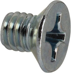 Value Collection - M6x1.00 Metric Coarse, 8mm OAL Phillips Drive Machine Screw - Flat Head, Grade 4.8 Steel, Zinc-Plated Finish, Without Washer - USA Tool & Supply