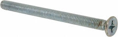 Value Collection - M6x1.00 Metric Coarse, 80mm OAL Phillips Drive Machine Screw - Flat Head, Grade 4.8 Steel, Zinc-Plated Finish, Without Washer - USA Tool & Supply