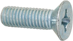 Value Collection - M8x1.25 Metric Coarse, 25mm OAL Phillips Drive Machine Screw - Flat Head, Grade 4.8 Steel, Zinc-Plated Finish, Without Washer - USA Tool & Supply