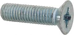Value Collection - M8x1.25 Metric Coarse, 30mm OAL Phillips Drive Machine Screw - Flat Head, Grade 4.8 Steel, Zinc-Plated Finish, Without Washer - USA Tool & Supply