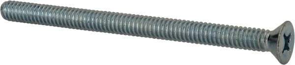 Value Collection - 1/4-20 UNC, 3-1/2" OAL Phillips Drive Machine Screw - Flat Head, Grade J82 Steel, Zinc-Plated Finish, Without Washer - USA Tool & Supply