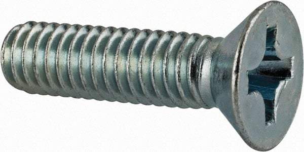 Value Collection - 5/16-18 UNC, 1-1/4" OAL Phillips Drive Machine Screw - Flat Head, Grade J82 Steel, Zinc-Plated Finish, Without Washer - USA Tool & Supply