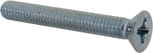 Value Collection - 5/16-18 UNC, 2-1/2" OAL Phillips Drive Machine Screw - Flat Head, Grade J82 Steel, Zinc-Plated Finish, Without Washer - USA Tool & Supply