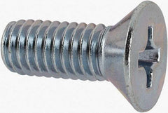 Value Collection - 3/8-16 UNC, 1" OAL Phillips Drive Machine Screw - Flat Head, Grade J82 Steel, Zinc-Plated Finish, Without Washer - USA Tool & Supply