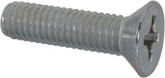 Value Collection - 3/8-16 UNC, 1-1/2" OAL Phillips Drive Machine Screw - Flat Head, Grade J82 Steel, Zinc-Plated Finish, Without Washer - USA Tool & Supply