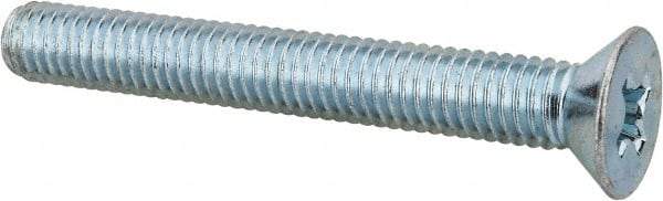 Value Collection - 3/8-16 UNC, 3" OAL Phillips Drive Machine Screw - Flat Head, Grade J82 Steel, Zinc-Plated Finish, Without Washer - USA Tool & Supply