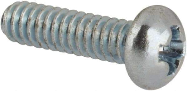 Value Collection - #2-56 UNC, 5/16" Length Under Head Phillips Drive Machine Screw - Round Head, Grade J82 Steel, Zinc-Plated Finish, Without Washer - USA Tool & Supply