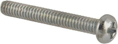 Value Collection - #3-48 UNC, 3/4" Length Under Head Phillips Drive Machine Screw - Round Head, Grade J82 Steel, Zinc-Plated Finish, Without Washer - USA Tool & Supply