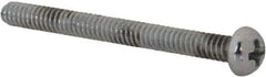 Value Collection - #4-40 UNC, 1-1/4" Length Under Head Phillips Drive Machine Screw - Round Head, Grade J82 Steel, Zinc-Plated Finish, Without Washer - USA Tool & Supply