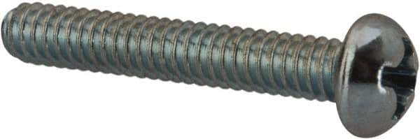 Value Collection - #5-40 UNC, 3/4" Length Under Head Phillips Drive Machine Screw - Round Head, Grade J82 Steel, Zinc-Plated Finish, Without Washer - USA Tool & Supply