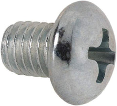 Value Collection - #10-32 UNF, 1/4" Length Under Head Phillips Drive Machine Screw - Round Head, Grade J82 Steel, Zinc-Plated Finish, Without Washer - USA Tool & Supply
