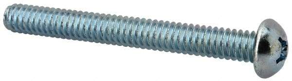 Value Collection - 1/4-20 UNC, 2-1/4" Length Under Head Phillips Drive Machine Screw - Round Head, Grade J82 Steel, Zinc-Plated Finish, Without Washer - USA Tool & Supply