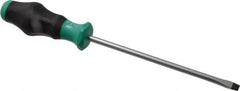 Wera - 287mm OAL Standard Slotted Screwdriver - 175mm Blade Length, Round Shank, Ergonomic Handle - USA Tool & Supply