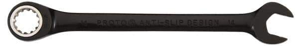 Proto - 11mm 12 Point Combination Wrench - 15° Head Angle, 6-9/16" OAL, Steel, Black Chrome Finish - USA Tool & Supply