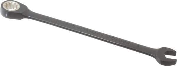 Proto - 9mm 12 Point Combination Wrench - 15° Head Angle, 5-15/16" OAL, Steel, Black Chrome Finish - USA Tool & Supply