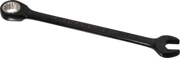 Proto - 11mm 12 Point Combination Wrench - 15° Head Angle, 6-1/2" OAL, Steel, Black Chrome Finish - USA Tool & Supply