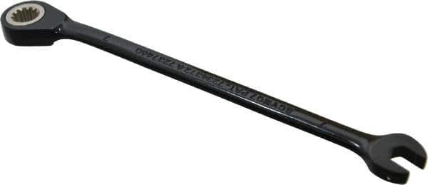 Proto - 7mm 12 Point Combination Wrench - 15° Head Angle, 5-1/2" OAL, Steel, Black Chrome Finish - USA Tool & Supply