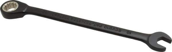 Proto - 10mm 12 Point Combination Wrench - 15° Head Angle, 6-1/4" OAL, Steel, Black Chrome Finish - USA Tool & Supply