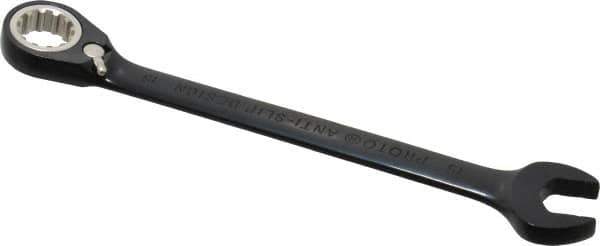 Proto - 15mm 12 Point Combination Wrench - 15° Head Angle, 7-7/8" OAL, Steel, Black Chrome Finish - USA Tool & Supply