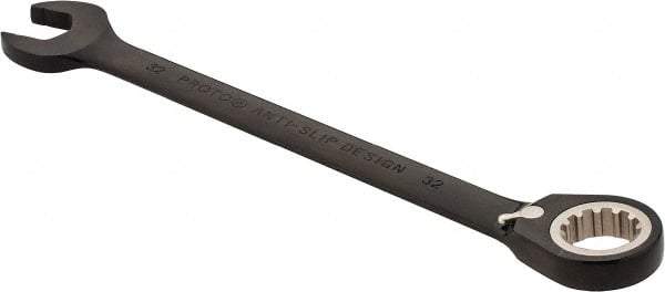 Proto - 32mm 12 Point Combination Wrench - 15° Head Angle, 16-3/4" OAL, Steel, Black Chrome Finish - USA Tool & Supply