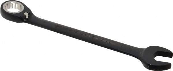 Proto - 1" 12 Point Combination Wrench - 15° Head Angle, 12-3/4" OAL, Steel, Black Chrome Finish - USA Tool & Supply