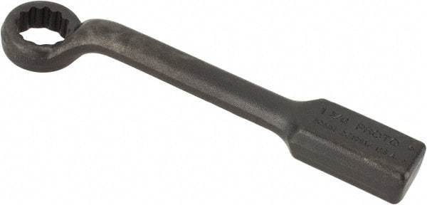 Proto - 1-3/16" 12 Point Striking Box Wrench - Single End, 2-1/16" Head Diam x 13/16" Head Thickness, 11" OAL, Steel, Black Finish, 60° Offset - USA Tool & Supply
