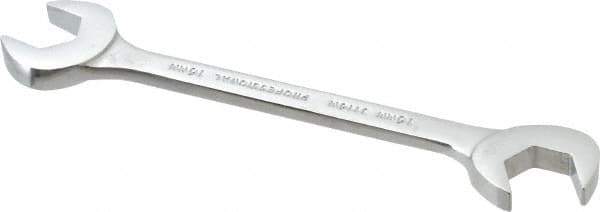 Proto - 16mm Standard Open End Wrench - 6-7/64" OAL, Double End, Chrome Finish, 15° & 60° Head Angle - USA Tool & Supply