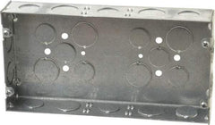 Cooper Crouse-Hinds - 3 Gang, (24) 1/2 & 3/4" Knockouts, Steel Rectangle Wall Box - 4-1/2" Overall Height x 8-5/8" Overall Width x 1-5/8" Overall Depth - USA Tool & Supply
