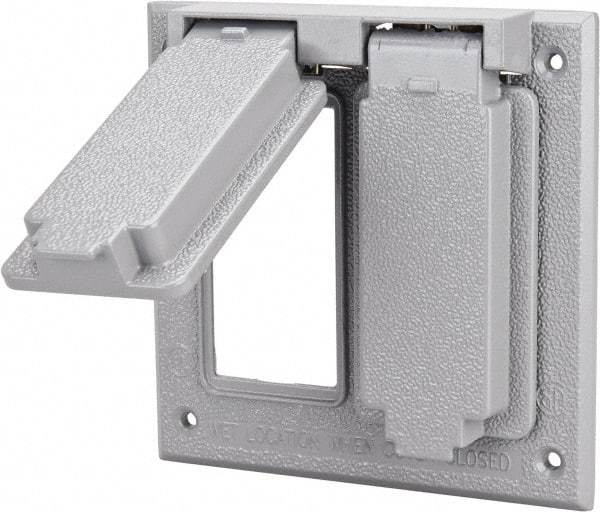 Cooper Crouse-Hinds - Electrical Outlet Box Aluminum Weatherproof Cover - Includes Gasket - USA Tool & Supply