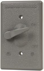 Cooper Crouse-Hinds - Electrical Outlet Box Aluminum Extended Switch Cover - Includes Gasket Stamped - USA Tool & Supply