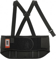 Ergodyne - Size 3XL, Elastic Belt with Adjustable Shoulder Straps - 46 to 52" Waist, 9" Wide, Detachable Strap, Black - USA Tool & Supply