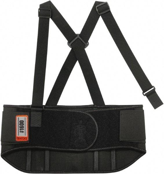 Ergodyne - Size S, Elastic Belt with Adjustable Shoulder Straps - 25 to 30" Waist, 9" Wide, Detachable Strap, Black - USA Tool & Supply