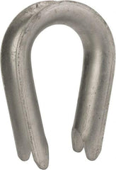 Made in USA - 1" Wire Rope Thimble Clip - Steel, Galvanized - USA Tool & Supply