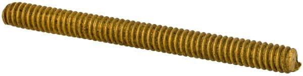 Value Collection - #2-56 1" OAL Fully Threaded Stud - Brass, Plain Finish - USA Tool & Supply