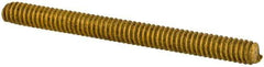 Value Collection - #2-56 1" OAL Fully Threaded Stud - Brass, Plain Finish - USA Tool & Supply