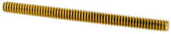 Value Collection - #4-40 1-1/2" OAL Fully Threaded Stud - Brass, Plain Finish - USA Tool & Supply