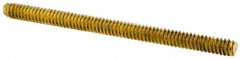 Value Collection - #6-32 2" OAL Fully Threaded Stud - Brass, Plain Finish - USA Tool & Supply