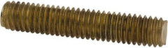Value Collection - #10-32 1" OAL Fully Threaded Stud - Brass, Plain Finish - USA Tool & Supply
