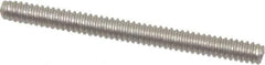 Value Collection - #6-32 1-1/2" OAL Fully Threaded Stud - Stainless Steel, Plain Finish - USA Tool & Supply