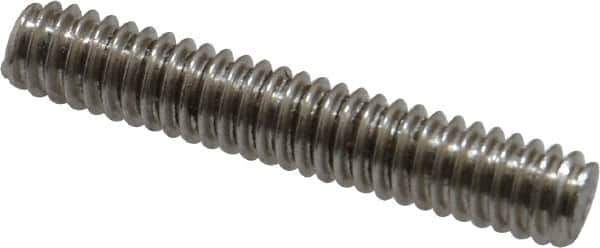 Value Collection - 1/4-20 1-1/2" OAL Fully Threaded Stud - Stainless Steel, Plain Finish - USA Tool & Supply