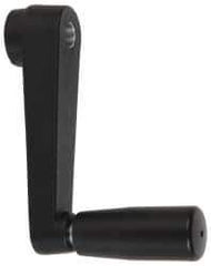 Value Collection - 0.91" Hub Diam x 0.55" Hub Height Crank Handle - 3/8" Round Bore, Aluminum Black Powder Crank Body - USA Tool & Supply