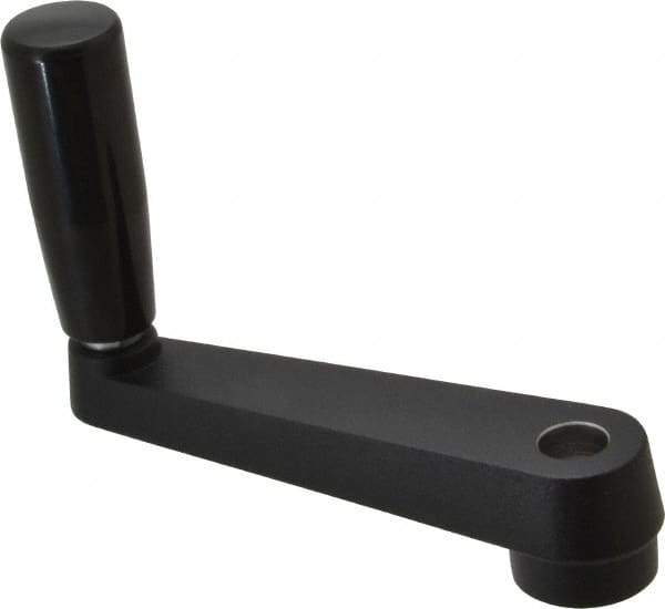 Value Collection - 1.06" Hub Diam x 0.67" Hub Height Crank Handle - 1/2" Round Bore, Aluminum Black Powder Crank Body - USA Tool & Supply
