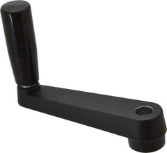 Value Collection - 1.06" Hub Diam x 0.67" Hub Height Crank Handle - 1/2" Round Bore, Aluminum Black Powder Crank Body - USA Tool & Supply